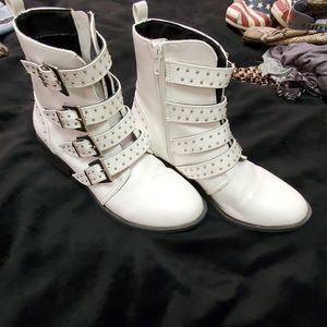 White ankle boots